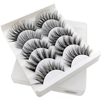 

5 Pairs 3D Natural Long Thick Hair False Eyelashes Chemical Fiber Eye Lashes Wispy Beauty Makeup Extension Tools