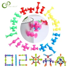 50 шт./лот DIY силиконовые строительные блоки в сборе присоска забавные строительные Образовательные игрушки для детей игрушки GYH