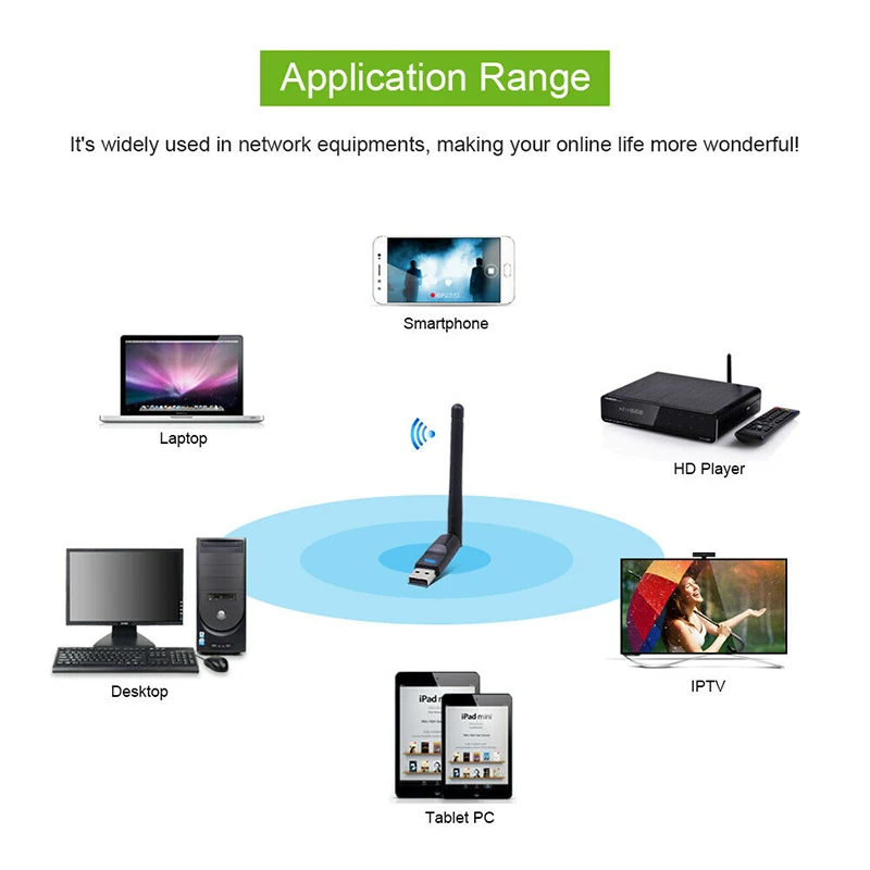 Chielecna150Mbps Ralink RT5370 беспроводная сетевая карта Mini USB 2 0 WiFi адаптер Антенна ПК LAN Wi Fi
