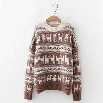 

The laid-back, Breezy, christmas-inspired woman, 2019, with a skirt and a loose knit top