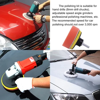 

2020 Wholesale 3 Wool Ponge Polishing Pads Drill Adapter For Car Sanding Polishing Waxing