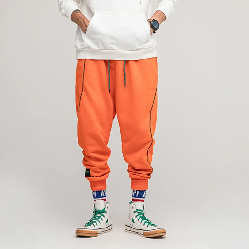 

Hip Hop Style Pants For Men 2019 Autumn Winter Windbreaker Trousers Men Multiple Pockets Color Stitching 100% Cotton Joggers