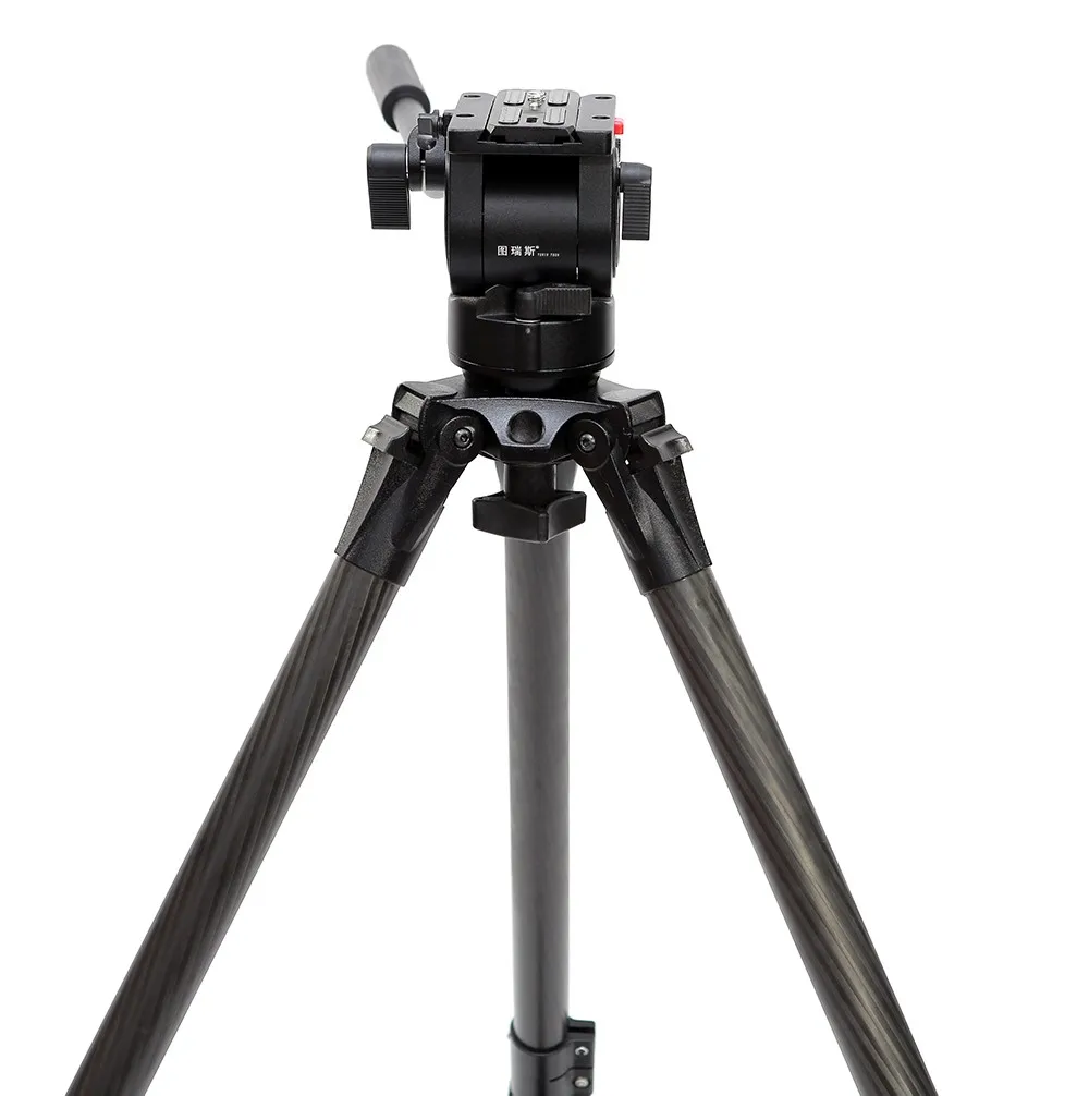 US $544.84 TRIX V5T Carbon Fiber Camera Tripod Kit W Fluid Head Load 5KG DSLR VIDEO Tripod Portable For DSLR HDV C300 C100 5D3