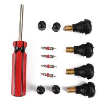 

Installer Tool TR412 Tire Repair Damaged Spool Set Auto Replacement Parts Valve Stems Snap In Short Rubber Valve Core
