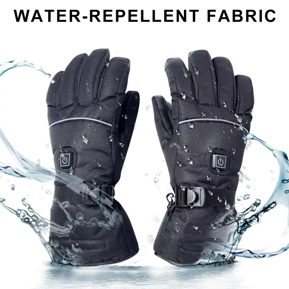 Tanie Zimowe rękawice termiczne wodoodporna elektryczne podgrzewane rękawiczki 3200 mAh zasilany z baterii dla rowerowe na śnieg narciarstwo wspinacka rękawice rozgrzewające