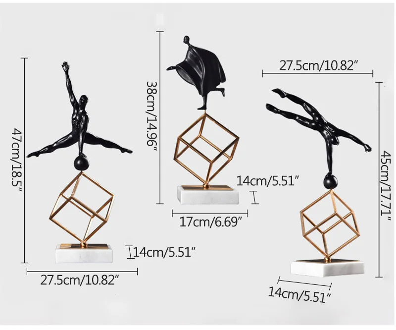 Strongwell скандинавский гимнастический персонаж статуя мраморный пластинчатый Металл смола скульптура современное искусство украшения дома аксессуары