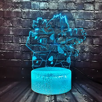 

3D Visual Japan Comic Frog Ivysaur Pokeball Animal Lamp Kid Room Multicolor Lava LED Table Night Light Friend Xmas Party Toy