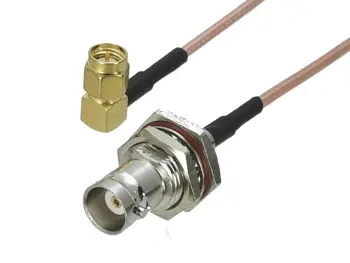 

1Pcs RG316 SMA Male Plug Right angle to BNC Female jack Bulkhead Connector RF Coaxial Jumper Pigtail Cable For Antenna 4inch~10M