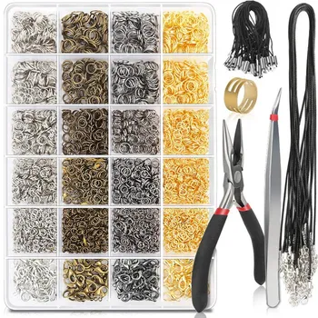 

Jump Rings Lobster Clasps Jewelry Pliers Black Waxed Necklace Cord Open Jump Ring for Jewelry Making Supplies and Necklace Repai