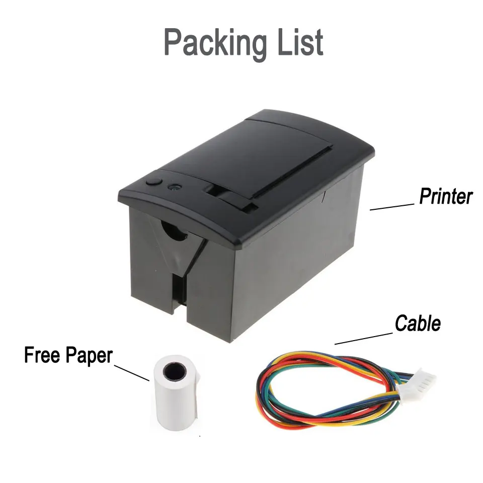 Impressora de Recibos Embutido 58mm Atm Bilhete Térmico Micro Painel Usb Arduino Linux Engenheiro Codificação Qr701 Ttl Rs232 Pos - Imagem 6