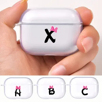 

Letter A B C D Soft TPU Silicone Earphone Case for Airpods Pro Accessories for Airpods 3 Wireless Earphone Case Bow-knot Cover