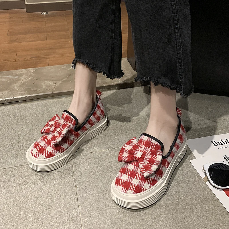

Shoes Woman Flats Shallow Mouth Clogs Platform Slip-on Women Round Toe Bow-Knot 2019 Fashion Women's Casual Female Sneakers