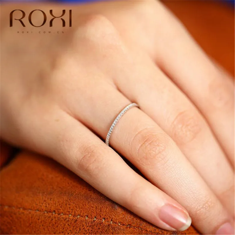 

ROXI Fashion Dainty Zircon Rings for Women Single Row Drill Ring Wedding Engagement Rings Jewelry Girlfriend Gift Anillos Mujer