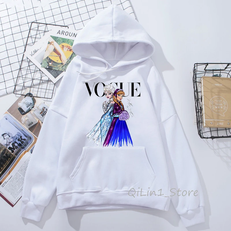 

VOGUE princesses print womens sweatshirts harajuku kawaii hoodie woman autumn winter hooded hoodies women hoody tracksuit