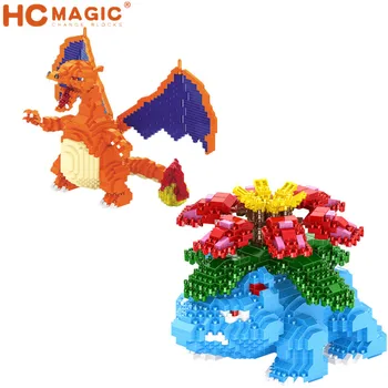 

Charizard Mini Bricks DIY Anime Bulbasaur Building Blocks Assembly Model Game Mirco Figures Gifts Toys For Kids 1973pcs Blocks