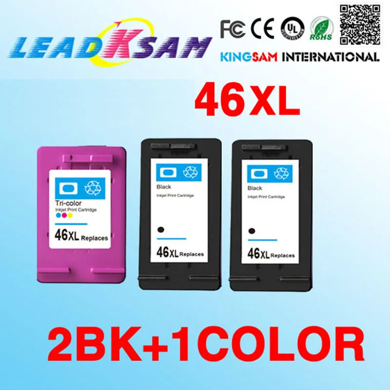 Картридж с чернилами 2BK + 1CL 46xl совместимый hp46 замена для 46 DeskJet Ink Advantage 2520hc 2529 4729 2029