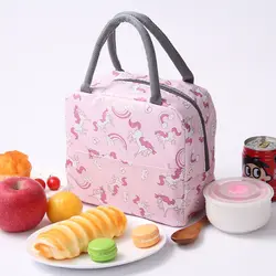 Милый рисунок единорога Фламинго Портативная сумка для еды сохраняющая тепло для еды на пикник ребенка изолированная сумка-холодильник