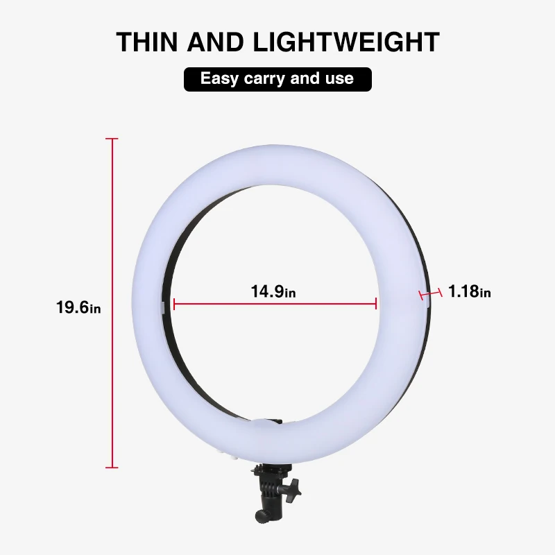  Yizhestudio LED Ring Light 18 Inch Dimmable 60w ring light with 2M tripod for YouTube Video photogr - 4000086471001