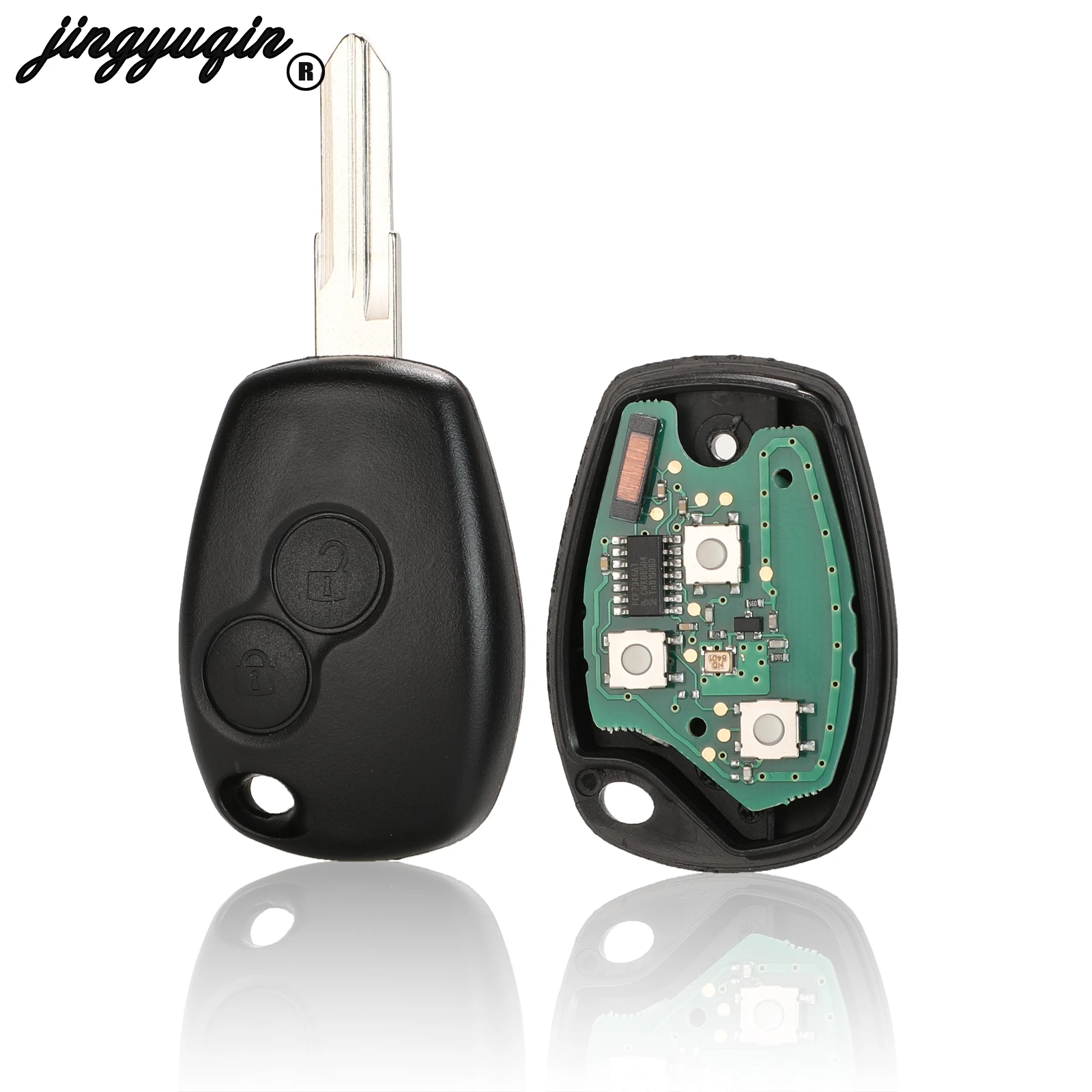Автомобильный ключ jingyuqin 2B для Renault Megan Modus Clio Kangoo Logan Sandero Duster 433 МГц PCF7946 Chip VAC102