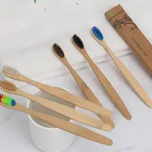 Деревянная зубная щетка "Радуга" Бамбук Экологически чистая зубная щетка бамбуковое волокно деревянная ручка зубная щетка отбеливающая Радуга SN050