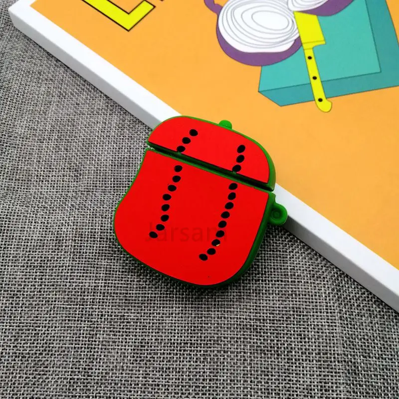 watermelon Чехол для Airpods, силиконовый чехол с рисунком для Apple Air pods, милый чехол для наушников, 3D чехол для наушников, аксессуары для наушников - Цвет: watermelon