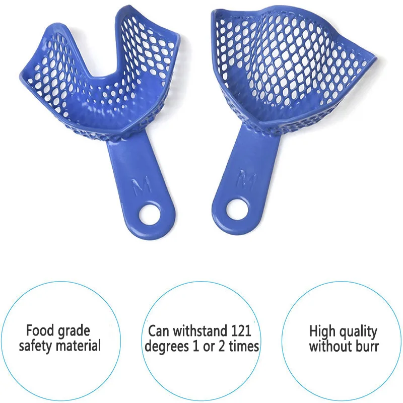 Metal Blue Dental Impression Tray Plastic-Steel Teeth Holders Dentist Lab Tools Dentistry Materials der | Красота и здоровье