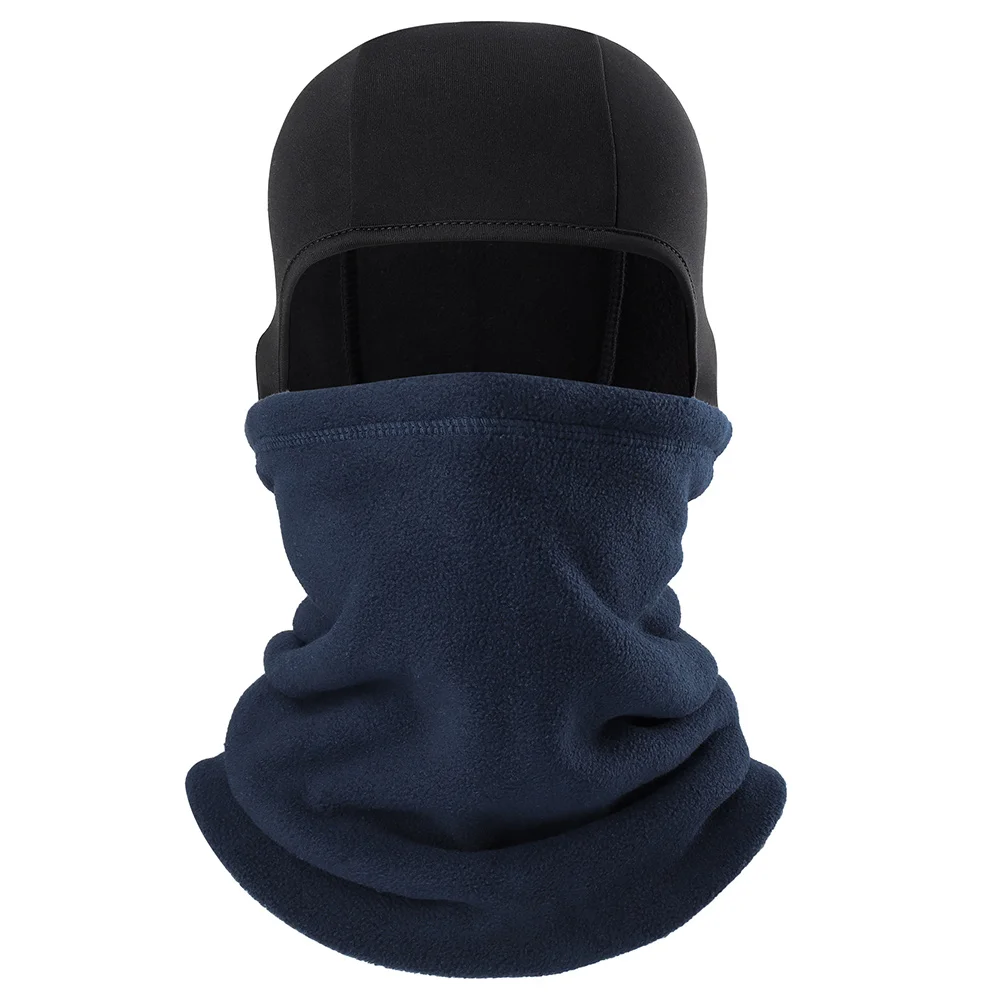 Dark Blue Мотоциклетная Балаклава, защита на голову, зимний флисовый тепловой шлем, лайнер, байкер, Велоспорт, Мотокросс, сноуборд, мото, теплая маска на все лицо - Цвет: Dark Blue