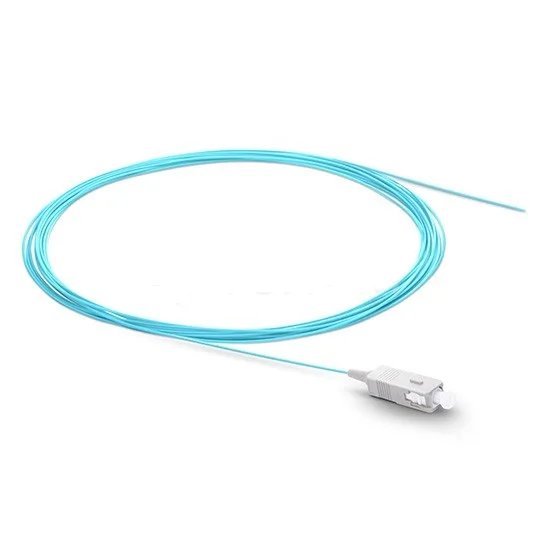 1m SC UPC Pigtail 50 125 OM3 Multimode Fiber Optic Pigtail 0 9mm PVC Jacket FTTH 2