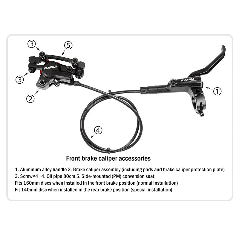 Kit Freins Hydrauliques TOOPRE Pour VTT/Road Bike - Compatible Shimano (avant/arrière)