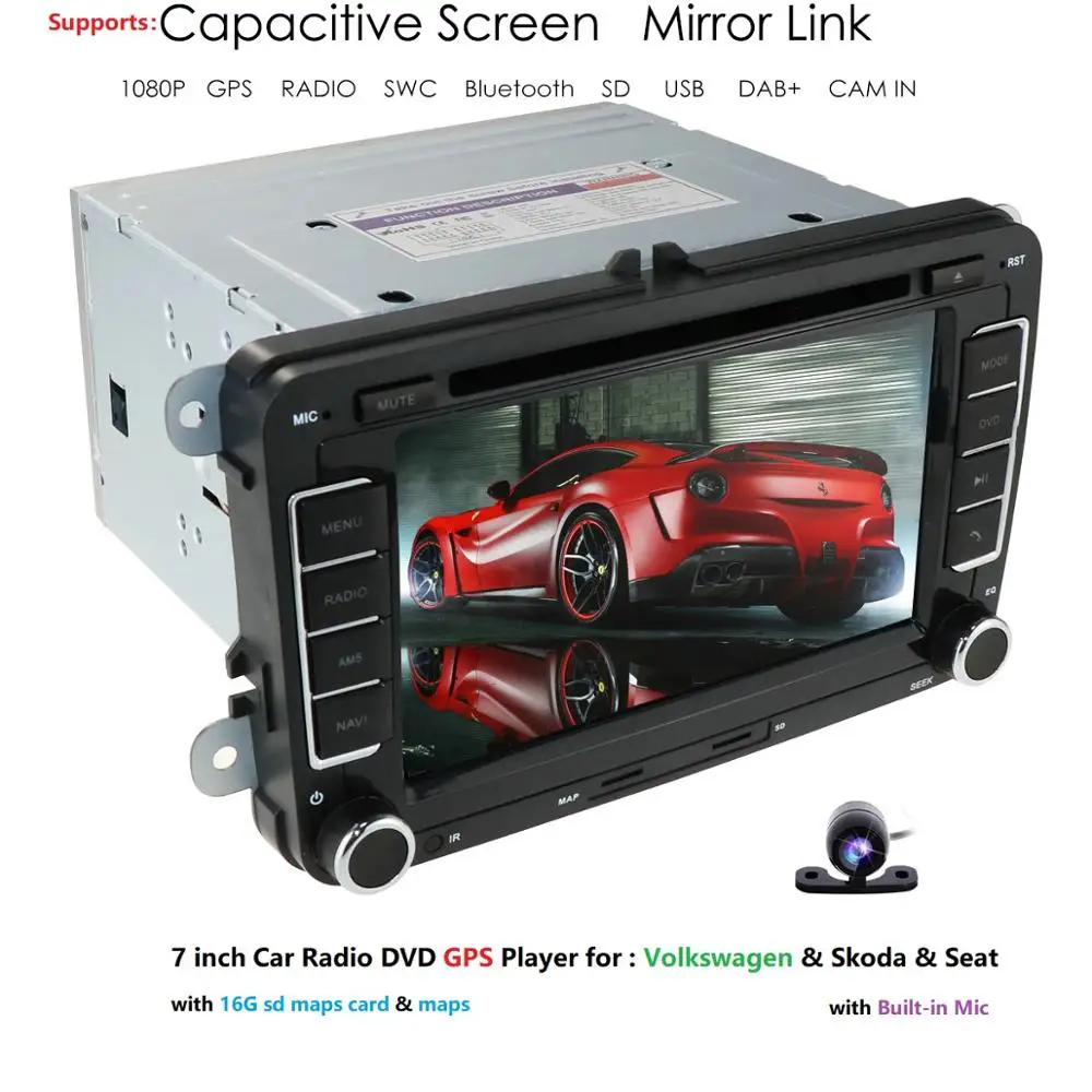 2 din автомобильный DVD GPS мультимедийный плеер для Volkswagen golf 5 6 passat b6 B7 Touran polo Tiguan seat leon