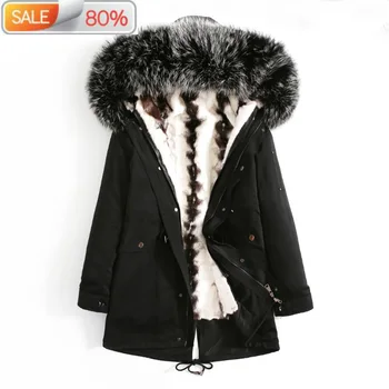 

Natural Mink Coat Winter Thick Warm Casual Jacket Men Real Raccoon Fur Collar Hooded Parka Plus Size 4XL ZL371