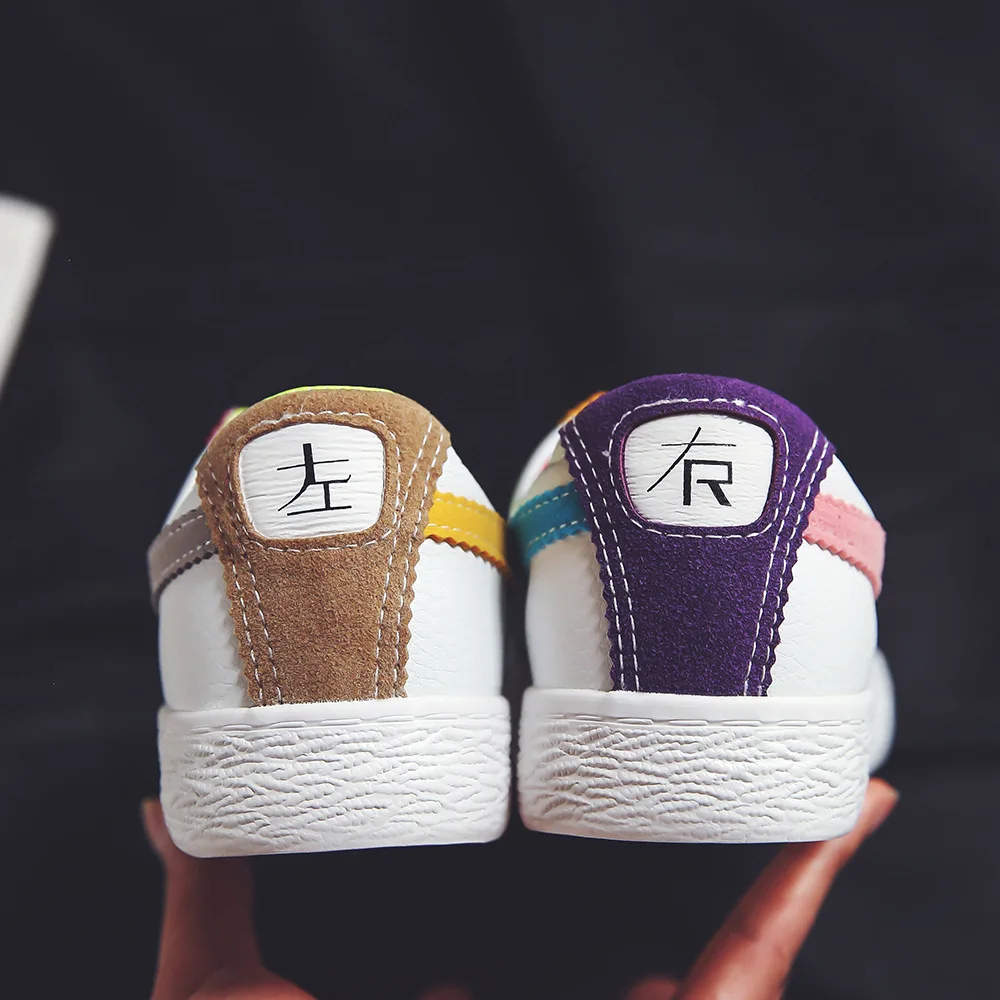 

Yuan bu Super Fire INS Horizontal Mixed Colors Retro Hong Kong Flavor Canvas Shoes White Shoes Women's CHIC Street Snap 1992 Ska