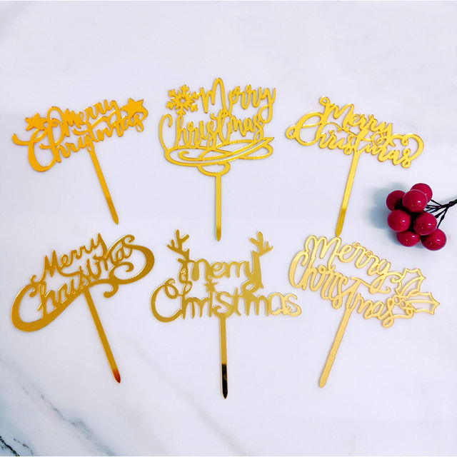 Merry Christmas Cake Toppers