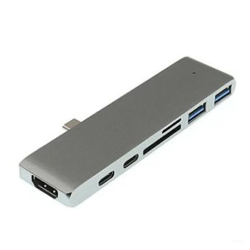7 в 1 USB-C концентратор двойной тип-c алюминиевая карточка Reader адаптер 4K HDMI для MacBook Pro и качественный