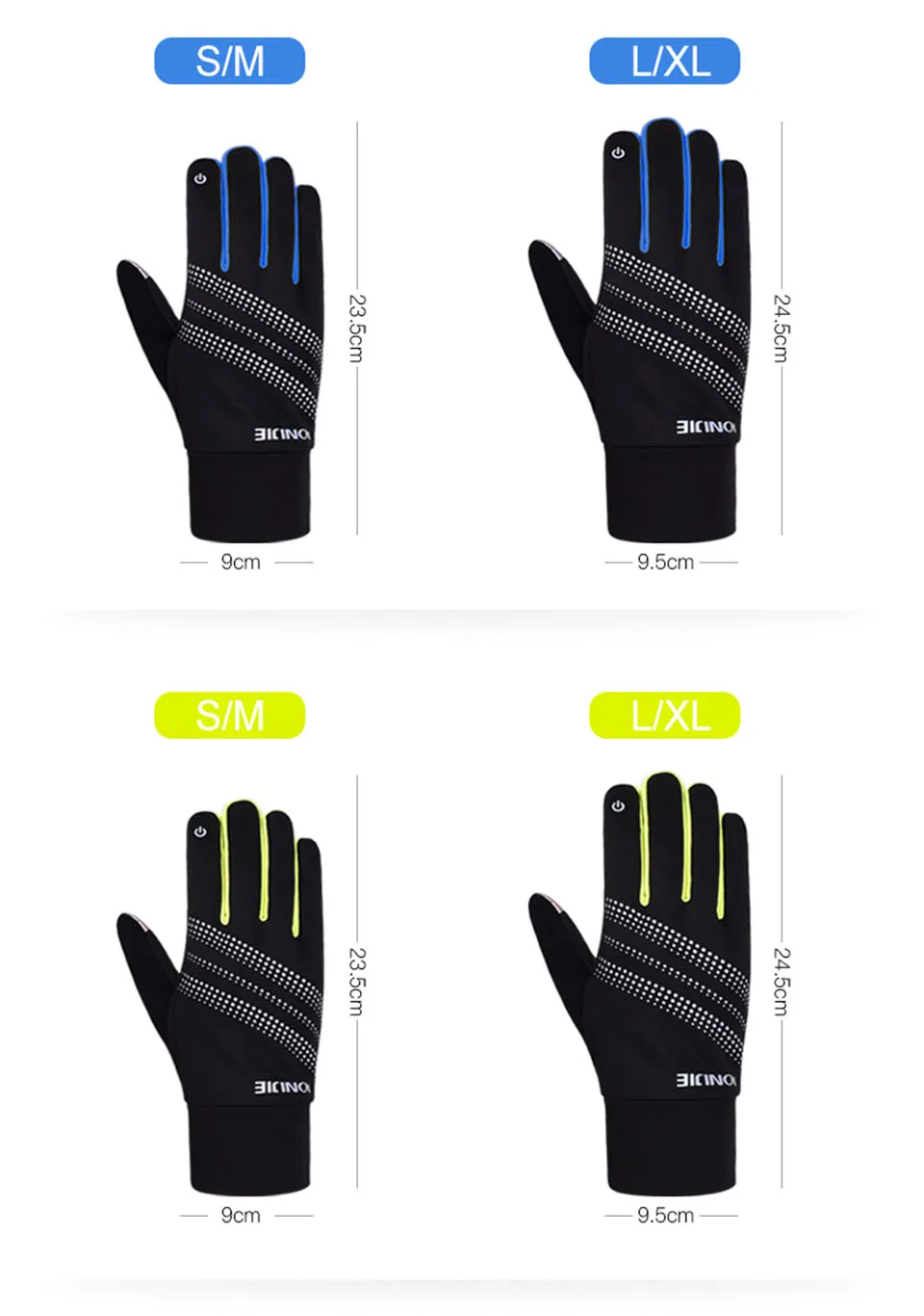AONIJIE Спорт на открытом воздухе мужские и женские перчатки для катания на лыжах зимний теплый непродуваемый Велоспорт Бег Туризм Мотоцикл полный палец перчатки
