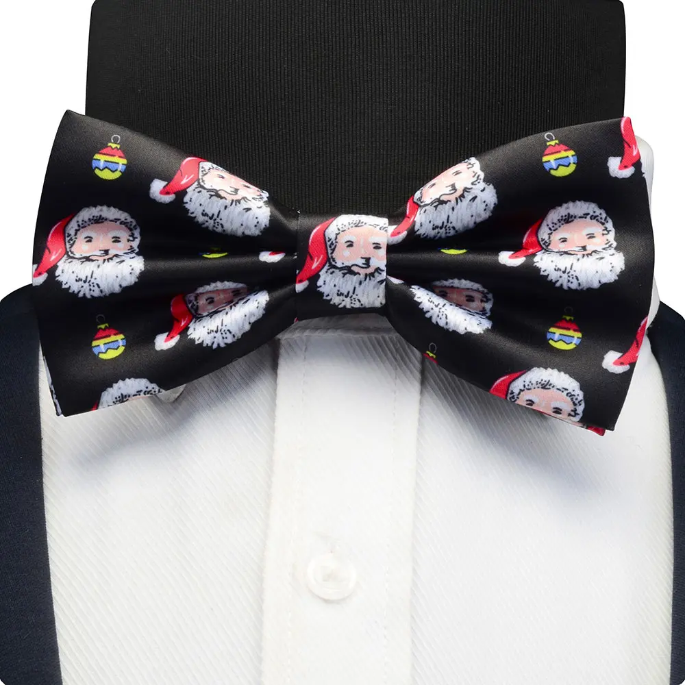 Новинка, рождественские галстуки-бабочки для мужчин, с принтом, новинка, предварительно завязанный Галстук-бабочка, двойная складка, модный мужской галстук-бабочка, красный цвет, для рождественского фестиваля, подарок - Цвет: 06