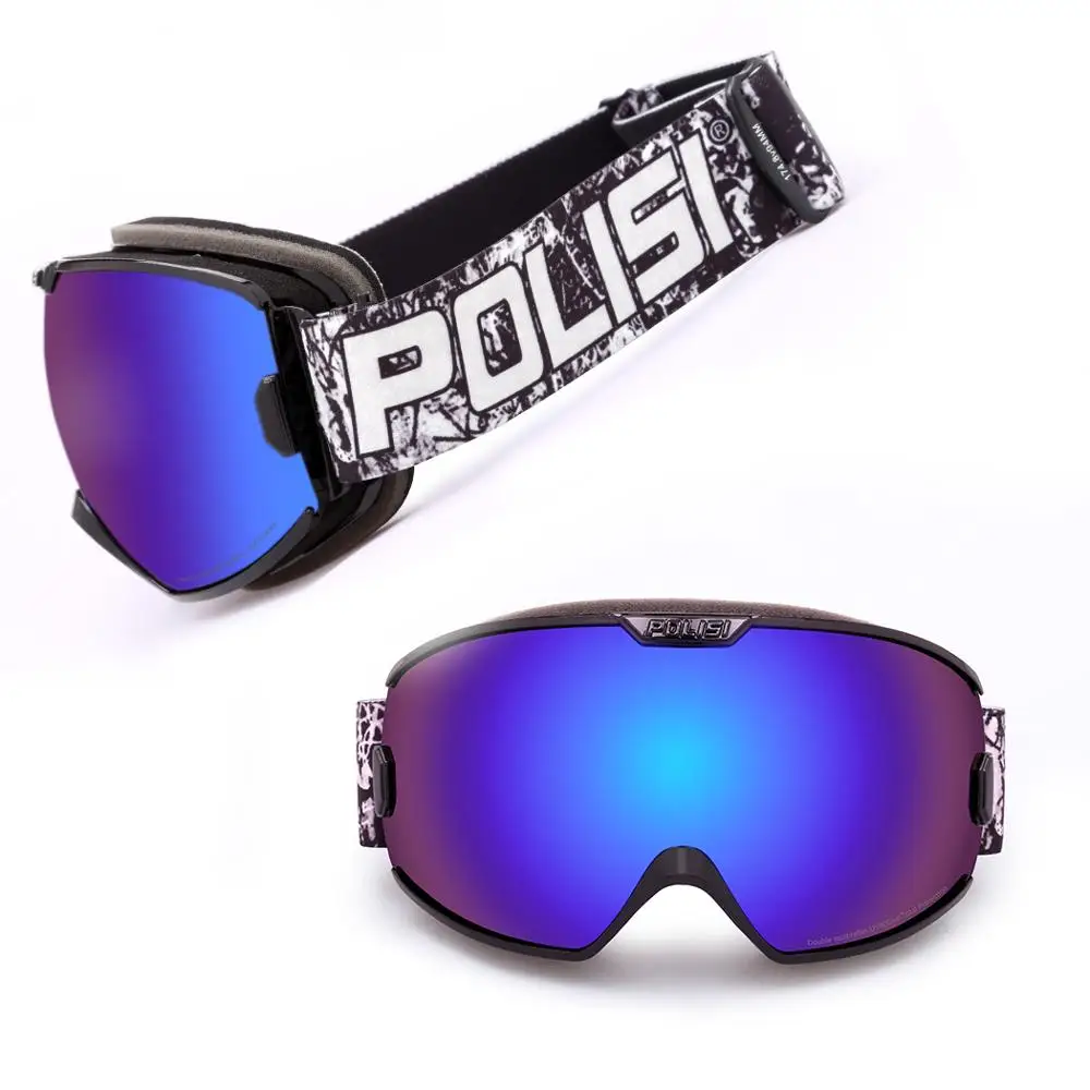 POLISI goggles snowboard ski snow glasses Double HD PC Lens  Anti-fog Men Women winter outdoor protective Windstopper P828