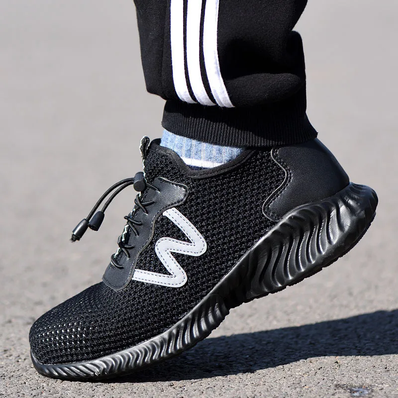 Men's Steel Toe Work Safety Boots Shoes Breathable Anti-smashing Anti-puncture Non-slip Construction Casual Protective Shoes
