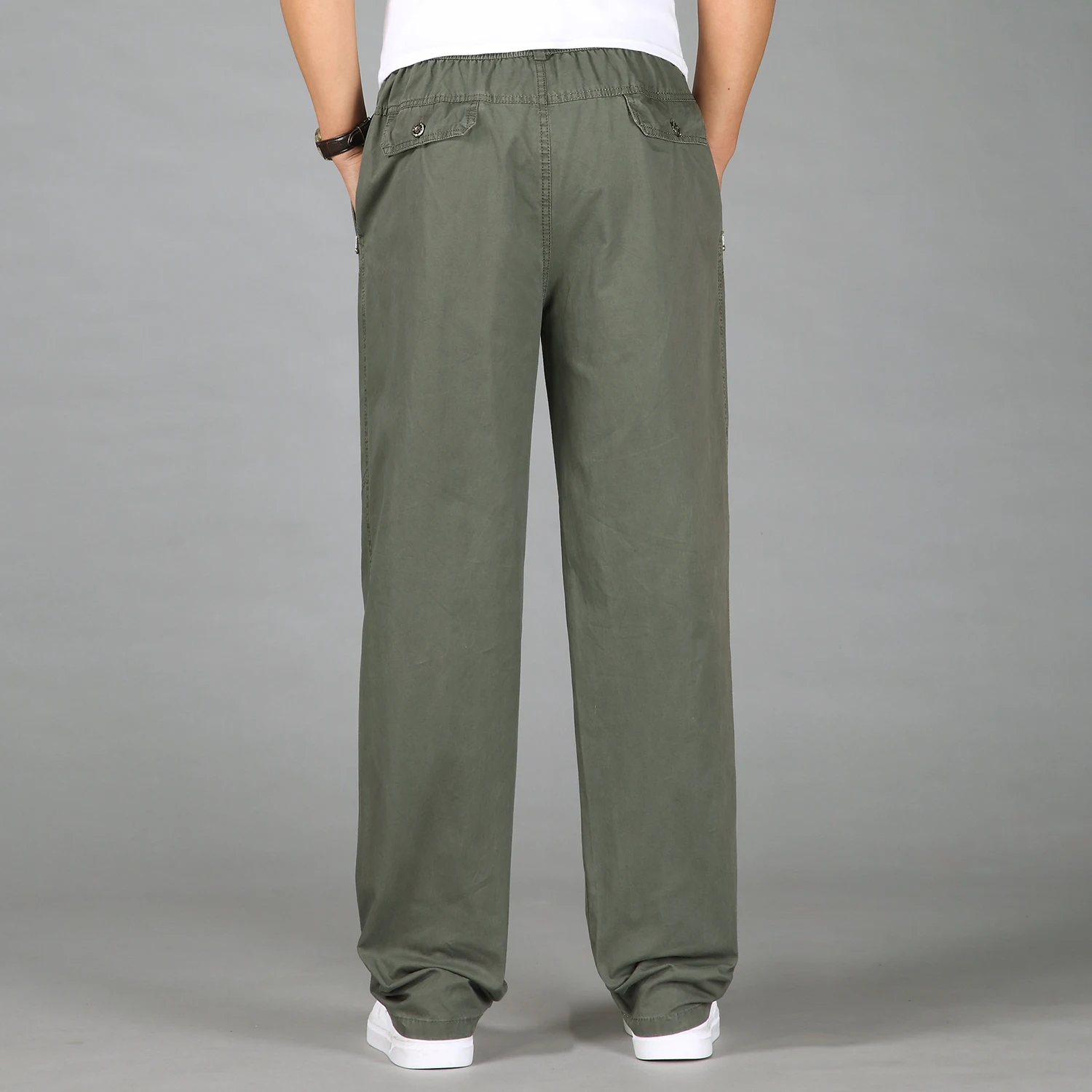 Skup 2019 modne męskie spodnie dorywczo bawełniane długie spodnie proste biegaczy męskie Fit Plus rozmiar 5XL 6XL luksusowe biznesowe letnie spodnie męskie