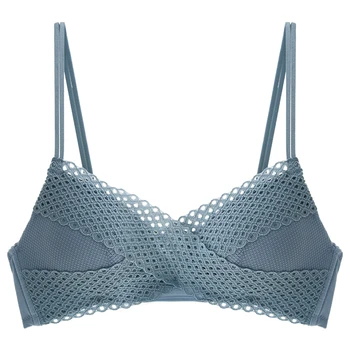 

Lace Wireless Brassiere Comfort Push Up Bras For Women Small Chest Thin Cup Cotton Underwear Sexy Lingerie Bra Top White Black