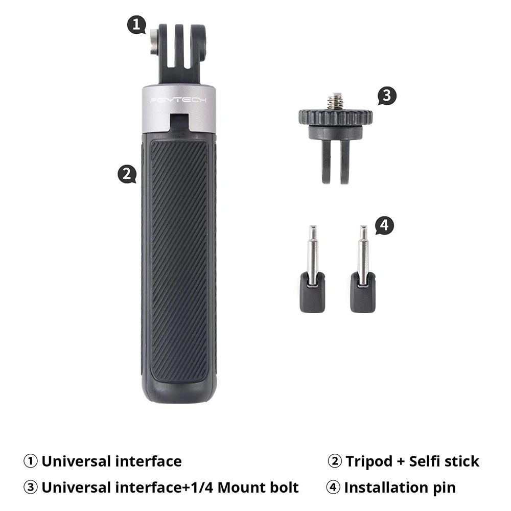 Parafuso de Extensão Pgytech Polvo Flexível Mini Tripé Estender 1 - 4 Screw Handheld Insta360 go 2 Osmo Ação Selfie Vara - Image 3