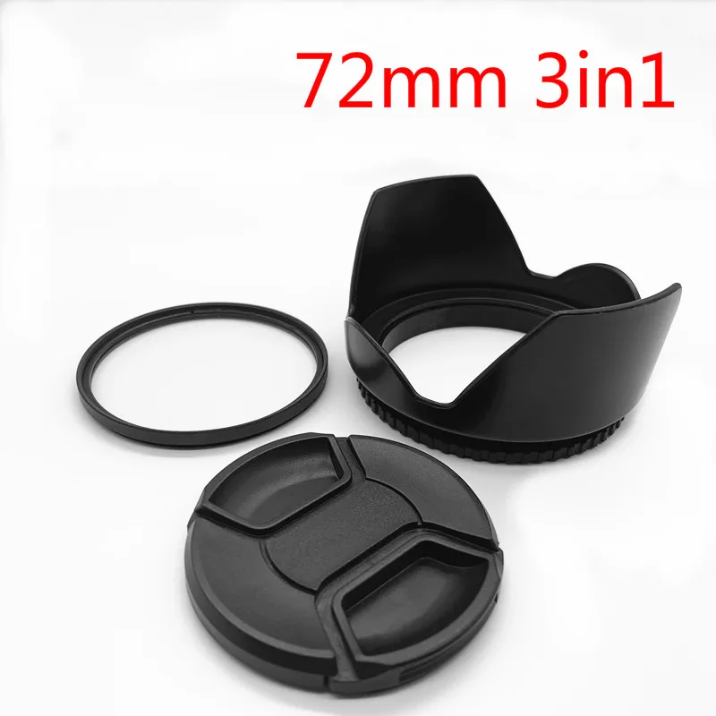 72mm Lens Hood Cap UV Filter for Nikon D80 D300S D7000 18 200mm 24