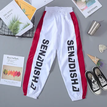 

2020 New Letter Print Ladys Sweatpants Students Spring Loose Straight Pants Casual Streetwear Harem Pants Hip Hop Female Pants