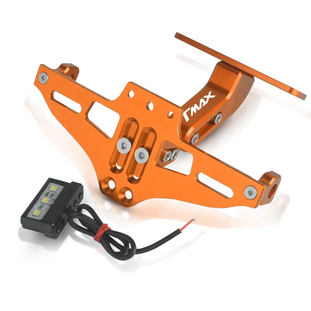 FOR YAMAHA TMAX 500 TMAX 530 TMAX 560 2001 2002 2003-2020 Motorcycle Adjustable Angle License Number Plate Frame Holder Bracket Orange