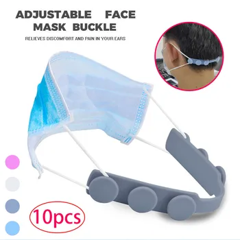 

10pcs Third Gear Adjustable Anti-slip Mask Ear Grips Extension Hook Face Masks Buckle Holder Extend Belt Ear Hooks For Mask Diy