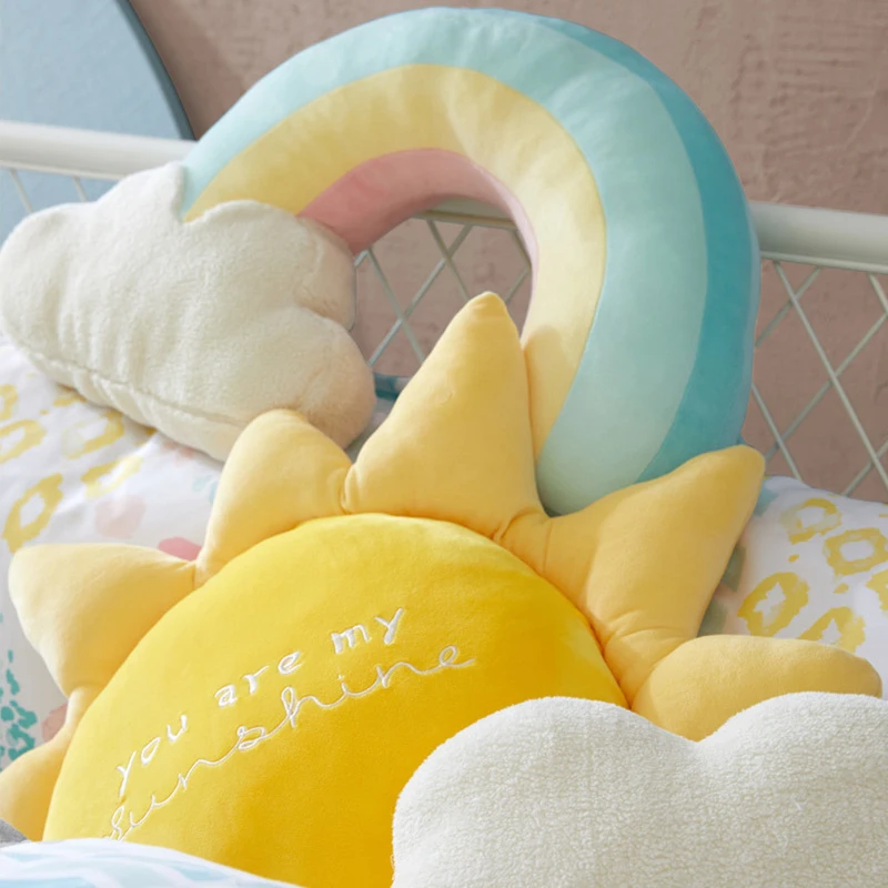 cute creative rainbow sun cloud plush toy stuffed sun cloudy natural weather soft doll home decoration pillow kids toys 5