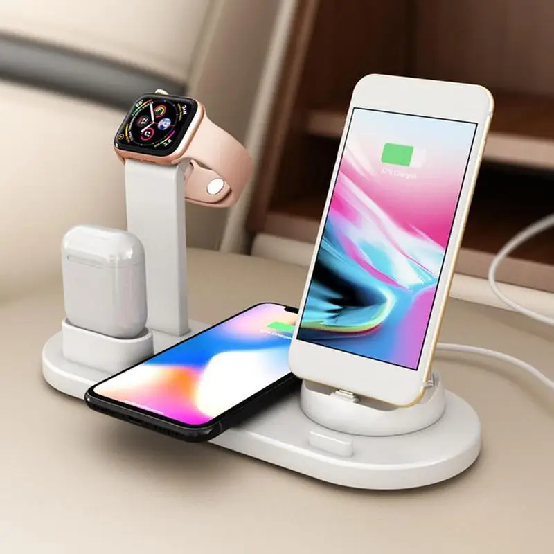 

3 in 1 Wireless Charger Stand Station Mounts Base Charging Dock Holder For iPhone 11 Pro XS XR 7 8 Plus Airpods Dock