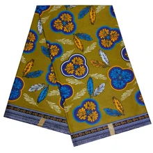 Fashionable African Ankara Guaranteed Veritable Real Dutch Wax Yellow Cotton Sewing Material Fabric African Batik Fabric