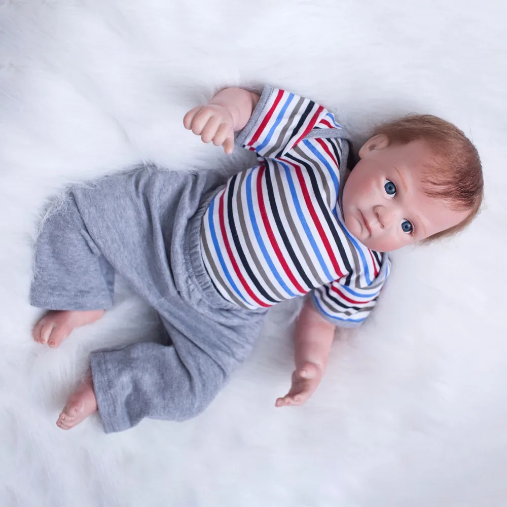 

Silicone Baby Reborn Doll Toys 50cm Lifelike Soft Cloth Body Newborn Babies Bebe Reborn doll Birthday Gift Girls Brinquedos