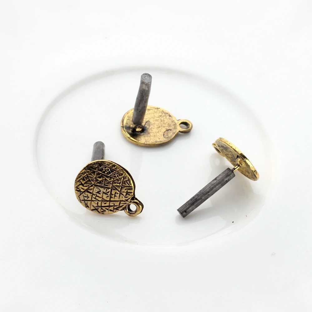Zink-legierung Retro Runde Ohrring Basis Anschlüsse Linker 6 teile/los Für DIY Ohrring Schmuck Zubehör – Detail 8